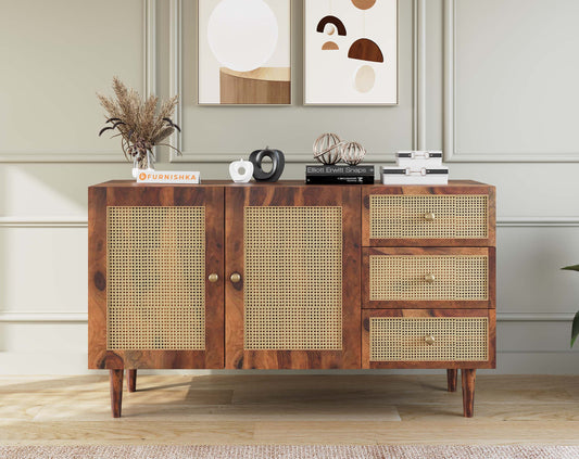 Amara Toshi Sideboard With 2 shutters and 3 drawers in Sheesham - Furnishka 