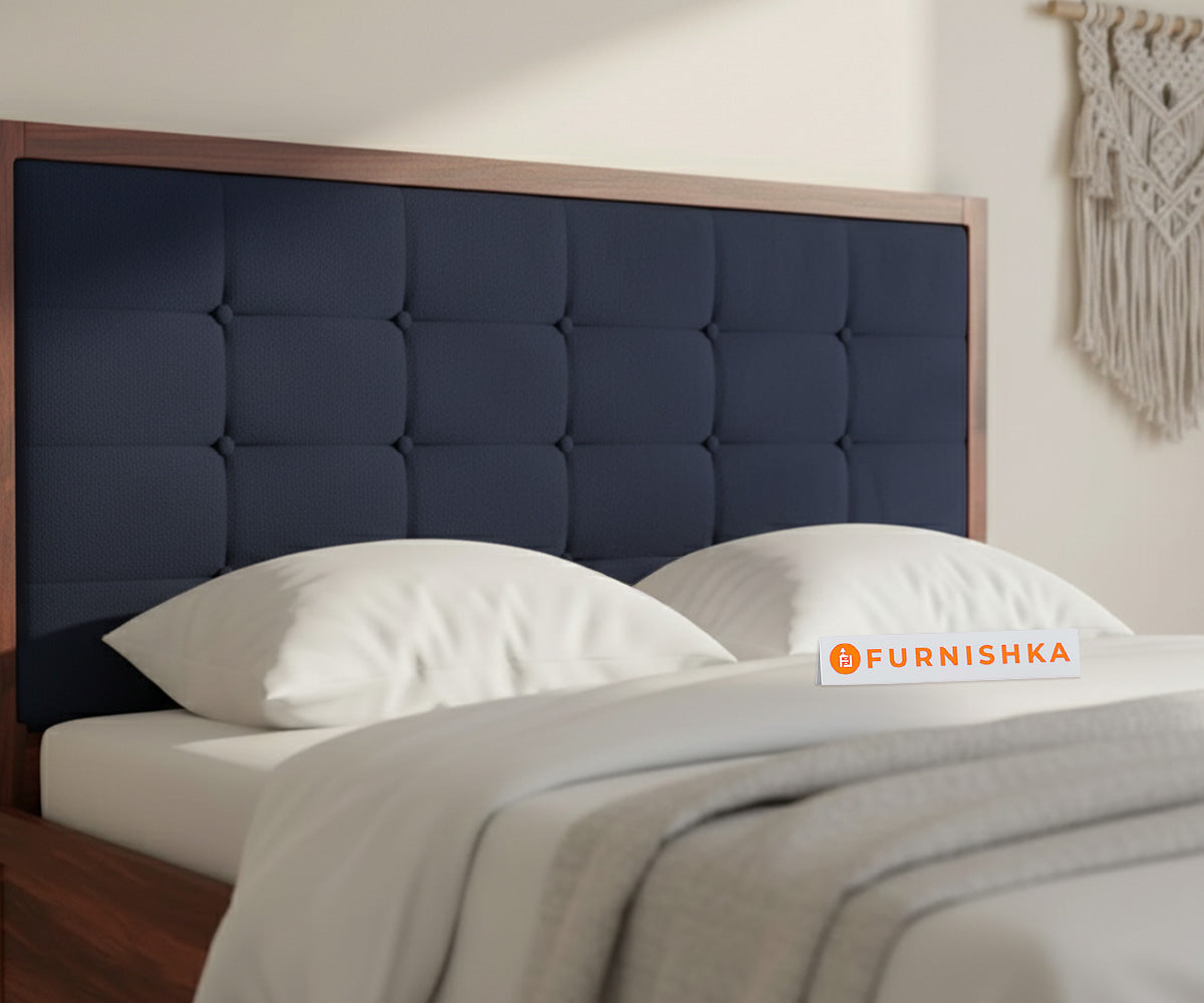 Amblyn Sheesham Wood Box Storage Bed King Size - Persian Blue - Furnishka 