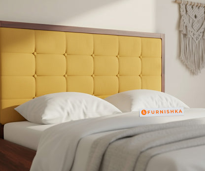 Amblyn Sheesham Wood Box Storage Bed Queen Size - Mustard Yellow - Furnishka 