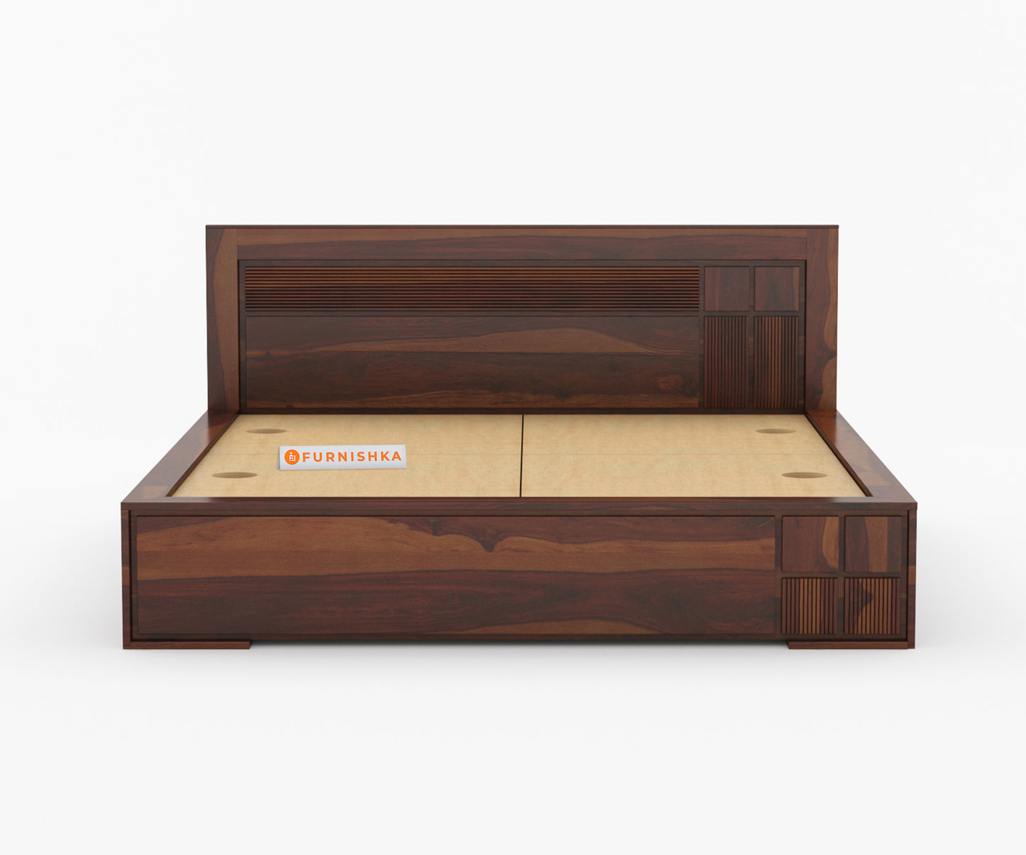 Amelia Sheesham wood Bed King Size Box Storage - Furnishka 