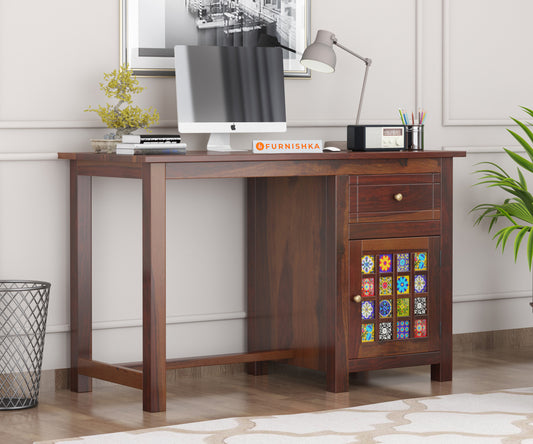 Aria Sheesham Wood Study Table (Brown Finish)