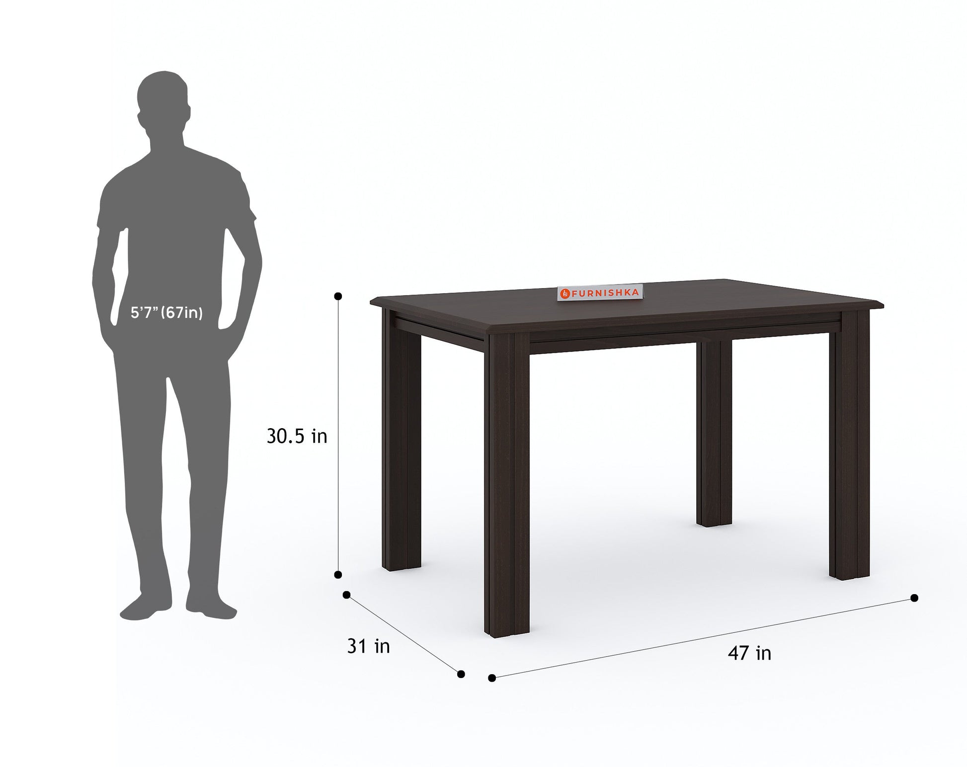 Arjo 4 Seater Dining Table - Furnishka 