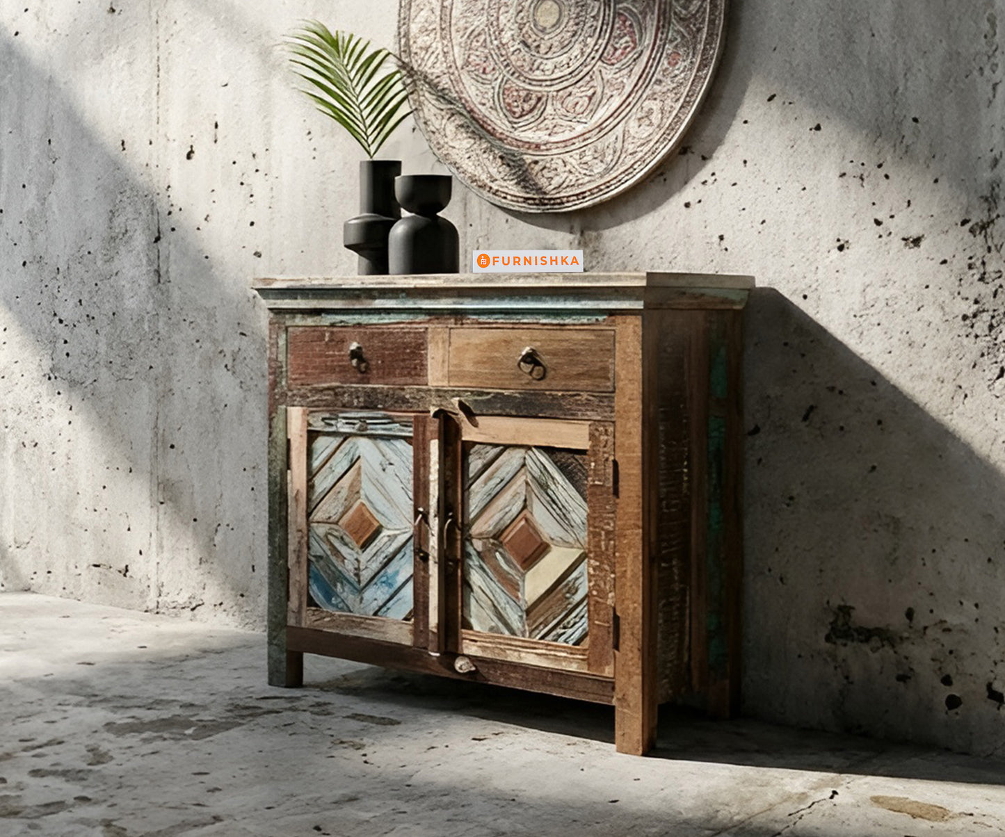 Arkiv Two Door with 2 Drawer Side Board Reclaimed - Furnishka 