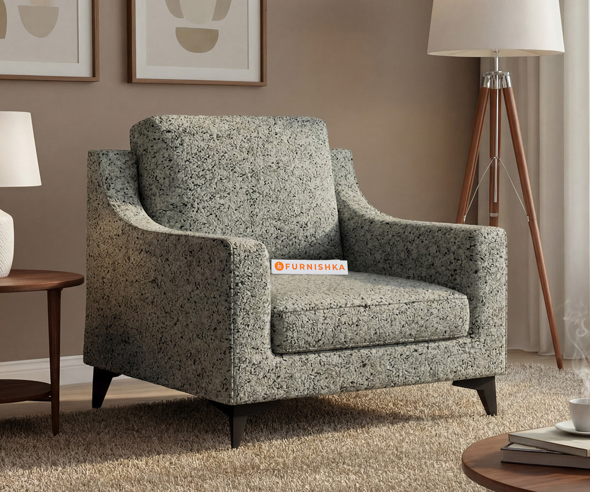 Arrasso 1 Seater Sofa Set With Anthology Fabric  Space Grey - Furnishka
