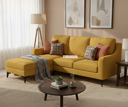 Arrasso 2+LHS Sectional Sofa - Mustard Yellow - Furnishka 