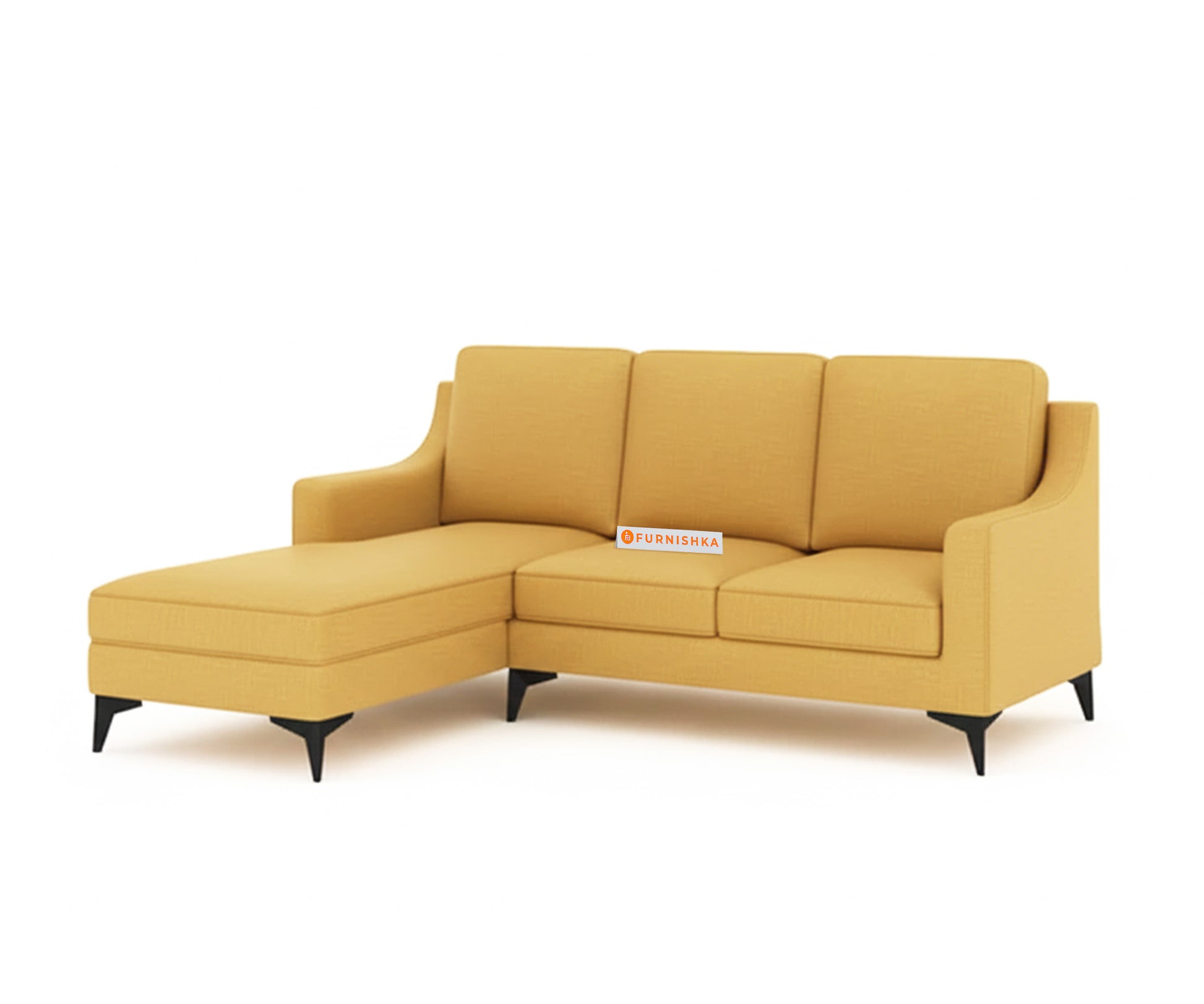 Arrasso 2+LHS Sectional Sofa - Mustard Yellow - Furnishka 