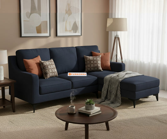 Arrasso 2+RHS Sectional Sofa - Dark Navy Blue - Furnishka