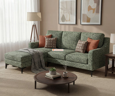 Arrasso 2 Seater L Shape Sofa with Anthology Fabric Pine Green-LHS