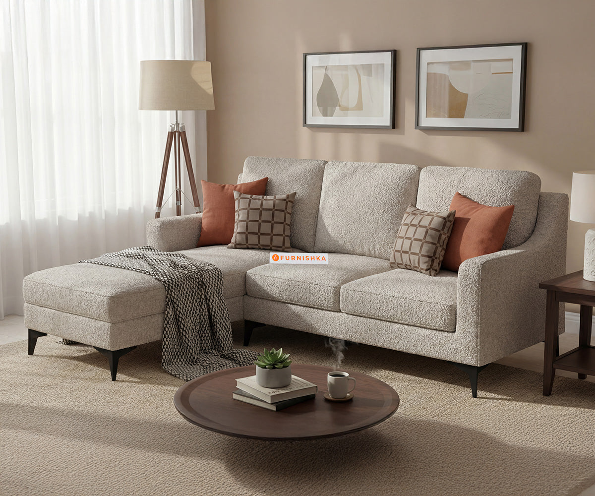 Arrasso 2 Seater L Shape Sofa with Anthology Fabric  Space Grey-LHS - Furnishka
