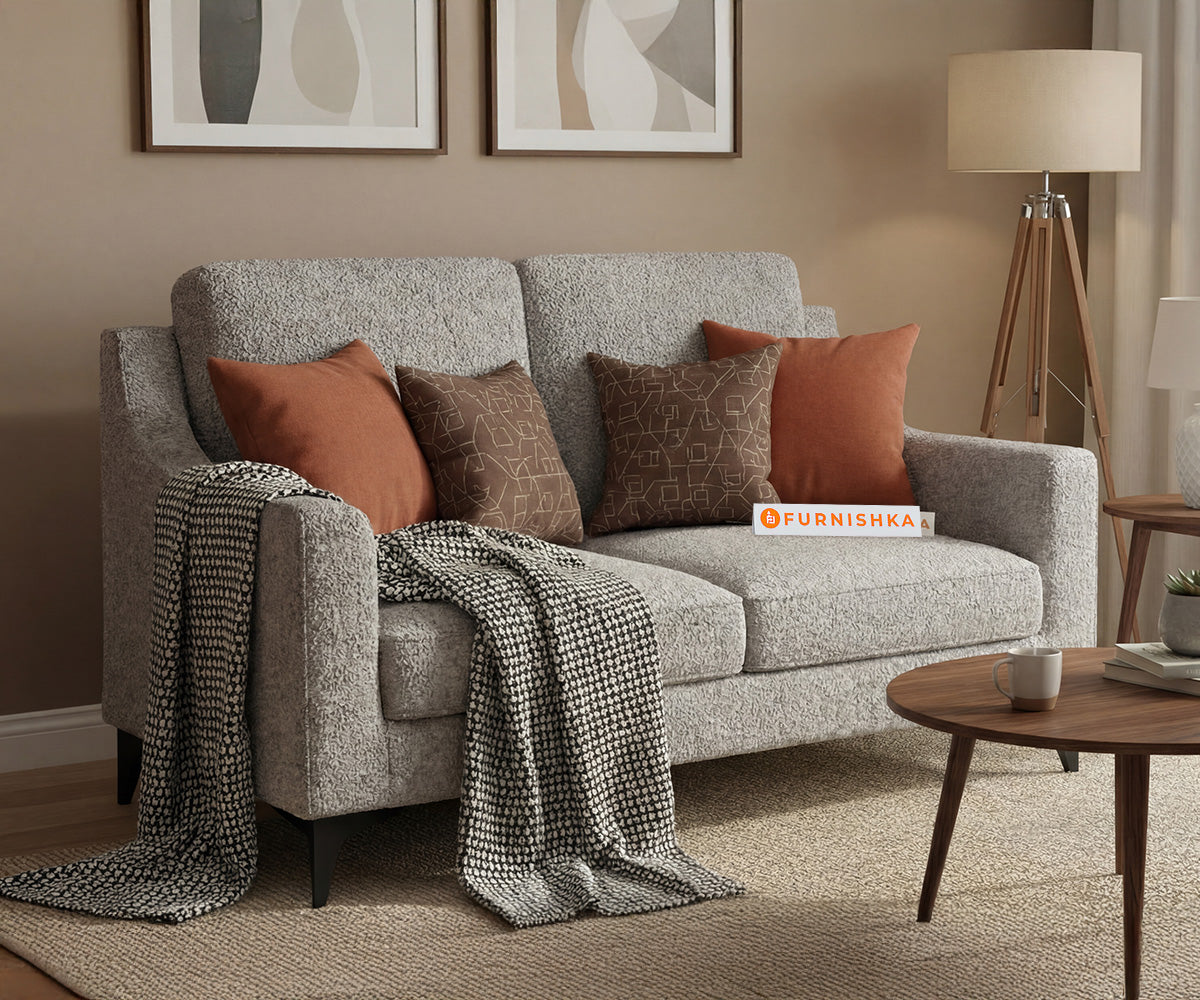 Arrasso 2 Seater Sofa Set With Anthology Fabric  Space Grey - Furnishka