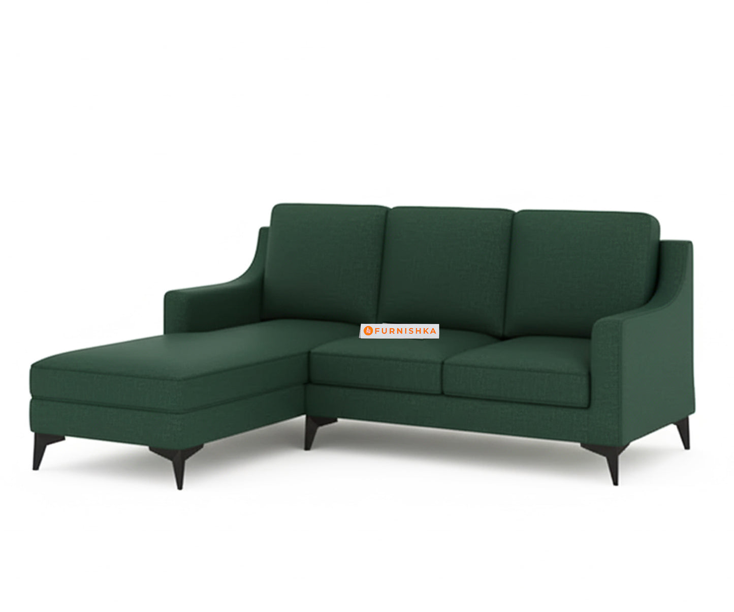 Arrasso 2+Sectional Sofa LHS - Dark Green Pine - Furnishka 