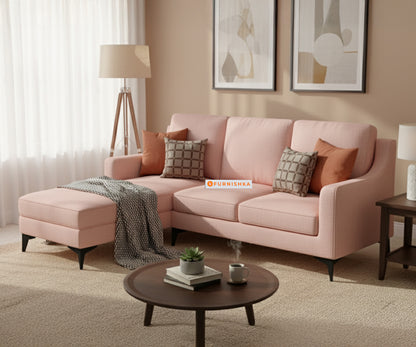 Arrasso 2+Sectional Sofa LHS Flamingo Pink - Furnishka 
