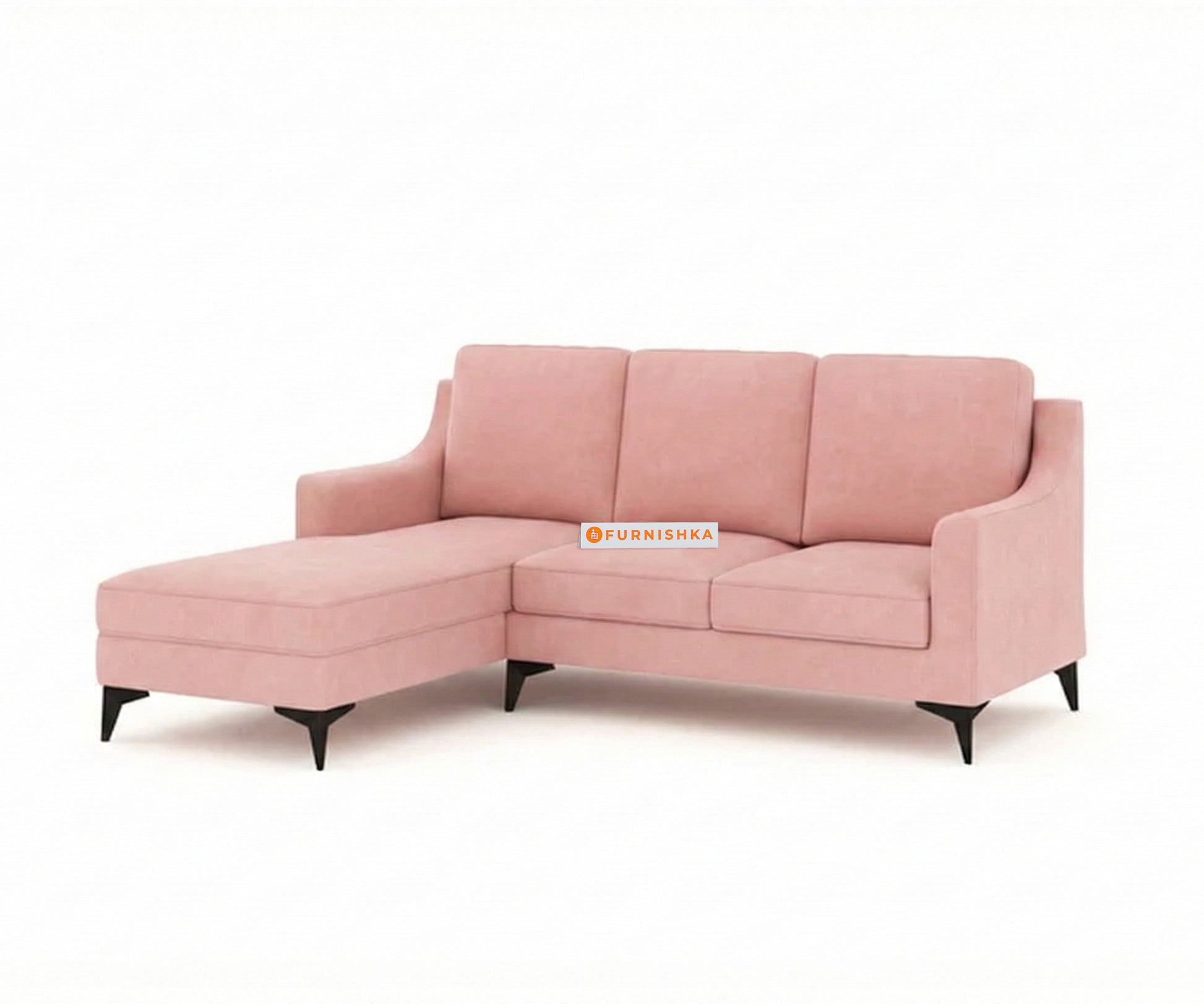 Arrasso 2+Sectional Sofa LHS Flamingo Pink - Furnishka 