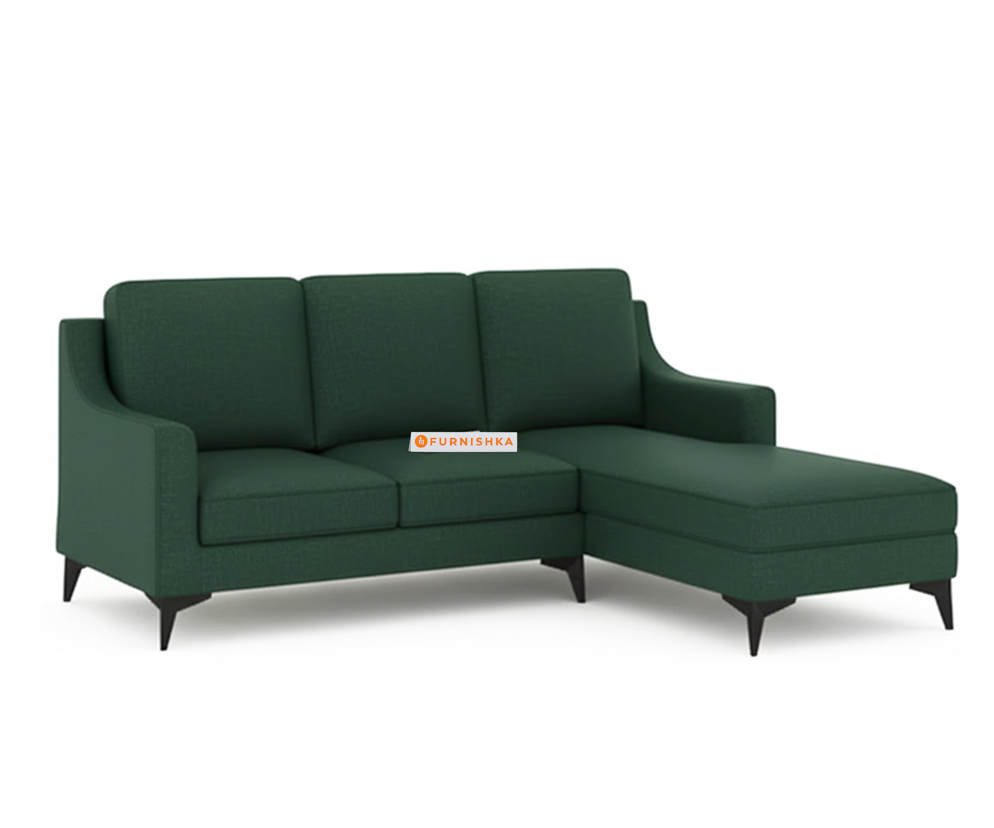 Arrasso 2+Sectional Sofa RHS - Dark Green Pine - Furnishka 