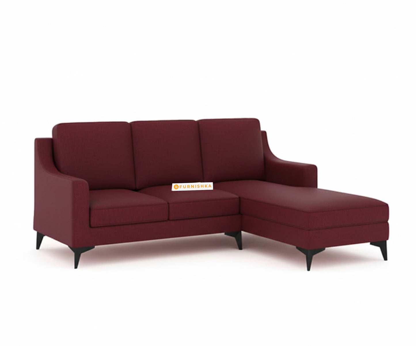 Arrasso 2+Sectional Sofa RHS - Dark Red Wine - Furnishka 