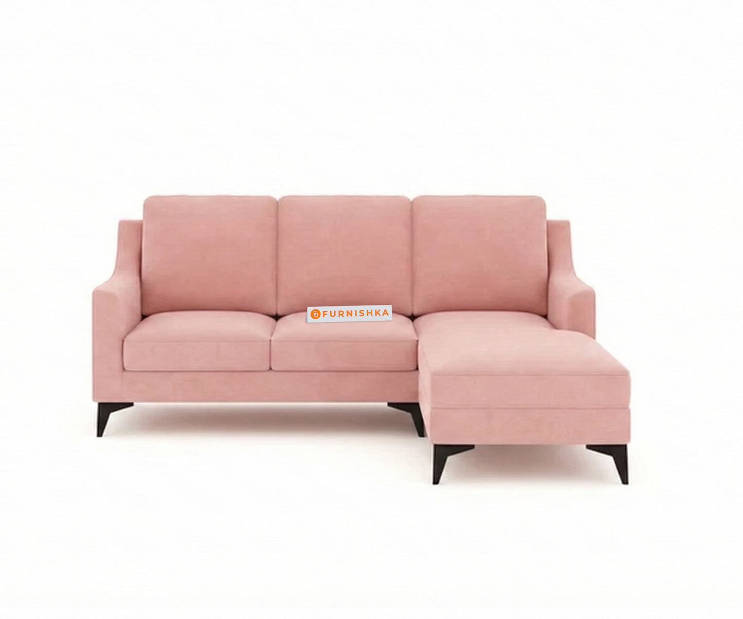 Arrasso 2+Sectional Sofa RHS - Flamingo Pink - Furnishka 