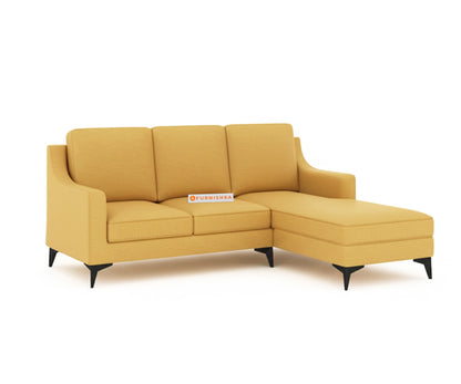Arrasso 2+Sectional Sofa RHS - Mustard Yellow - Furnishka 