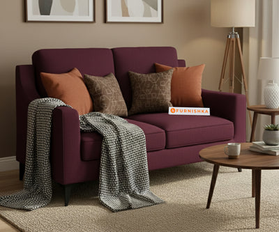 Arrasso 2 seater Sofa Dark Red Black wine