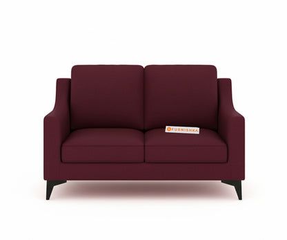 Arrasso 2 seater Sofa Dark Red Black wine - Furnishka 
