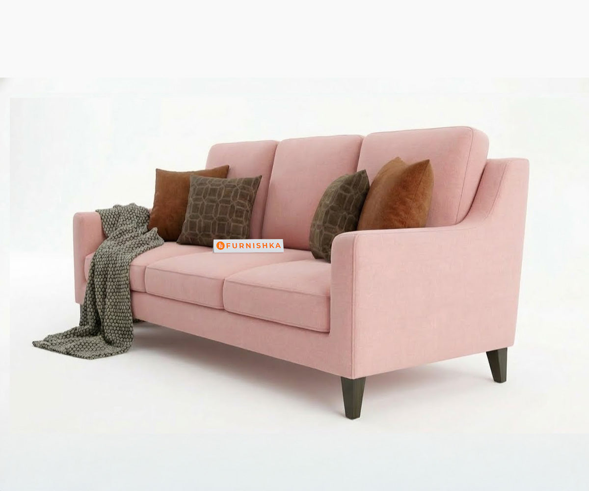 Arrasso 3+1+1 Seater Sofa Set Flamingo Pink - Furnishka 