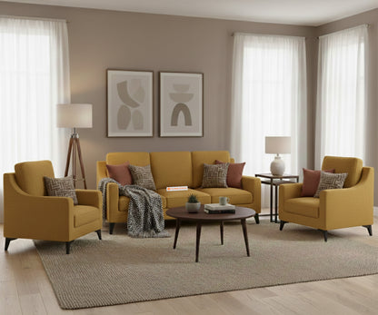Arrasso 3+1+1 Seater Sofa Set Mustard Yellow - Furnishka 