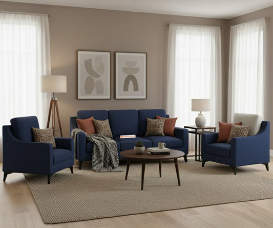 Arrasso 3+1+1 Seater Sofa Set Persian Blue - Furnishka 