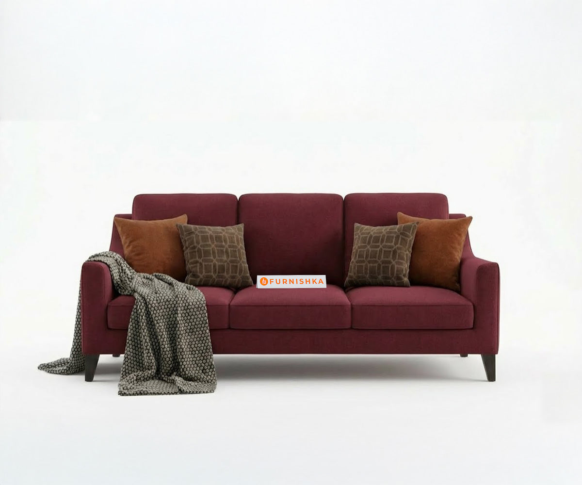 Arrasso 3+1+1 Seater Sofa Set Red Wine - Furnishka 