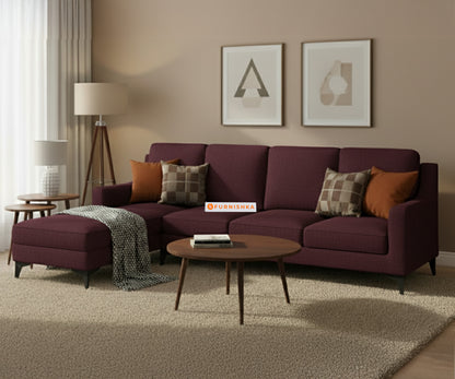 Arrasso 3+LHS L Shape Sofas - Dark Red Wine - Furnishka