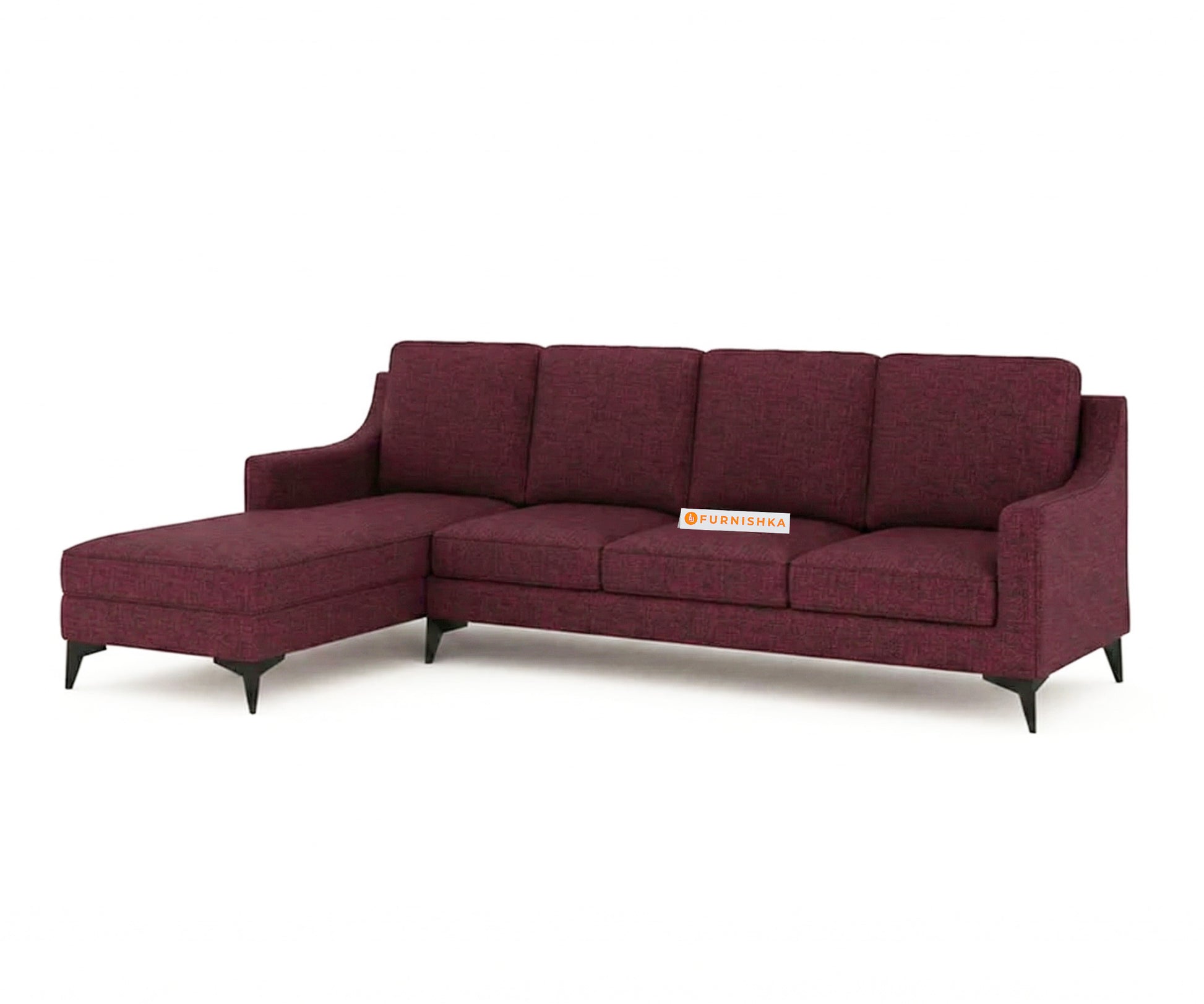 Arrasso 3+LHS L Shape Sofas - Dark Red Wine - Furnishka