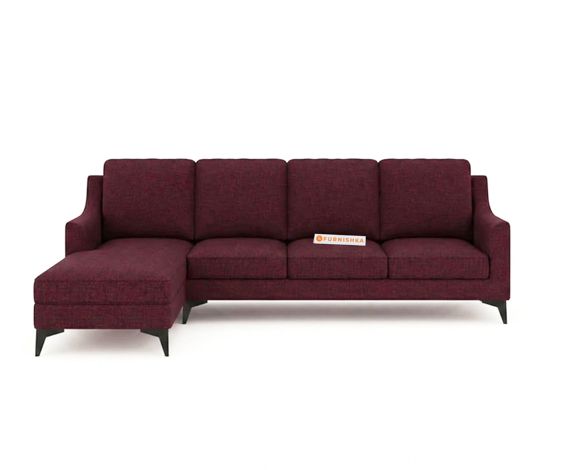 Arrasso 3+LHS L Shape Sofas - Dark Red Wine - Furnishka