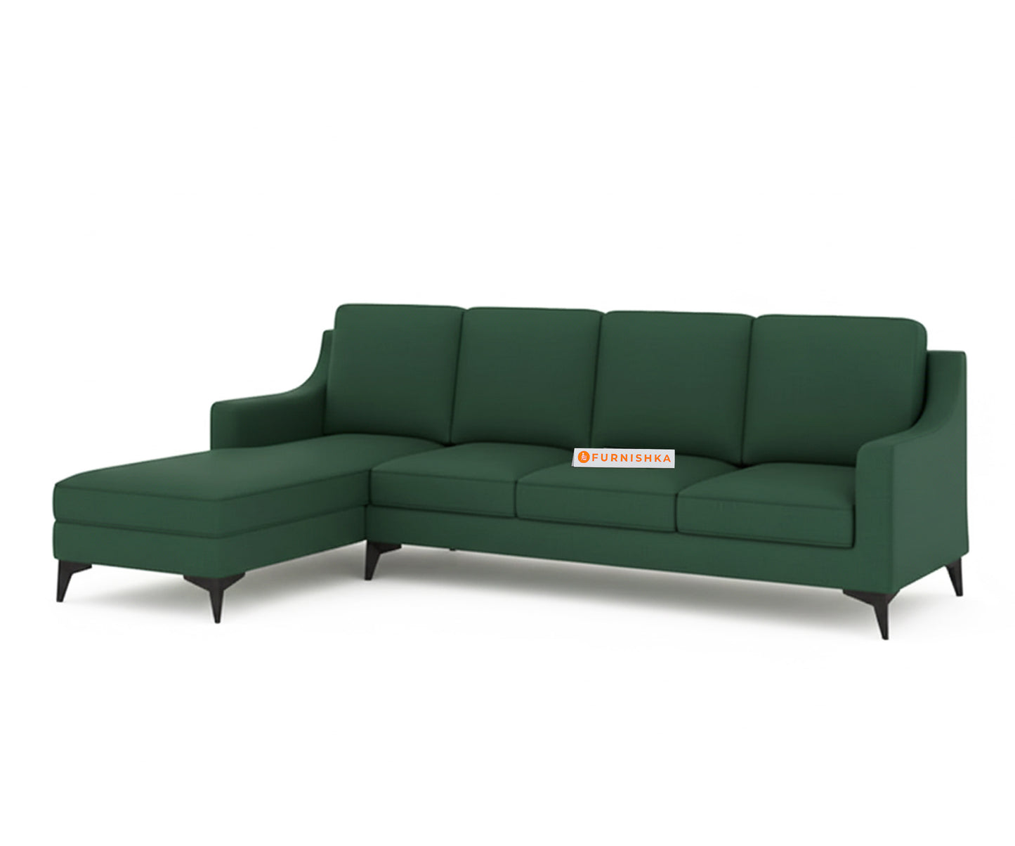 Arrasso 3+LHS Sectional Sofa- Dark Green Pine - Furnishka 