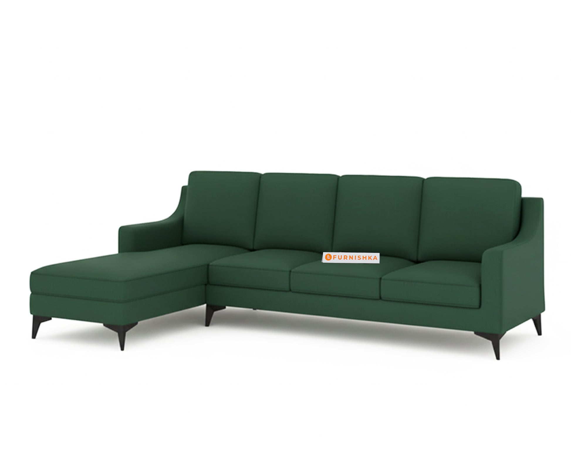 Arrasso 3+LHS Sectional Sofa- Dark Green Pine - Furnishka 