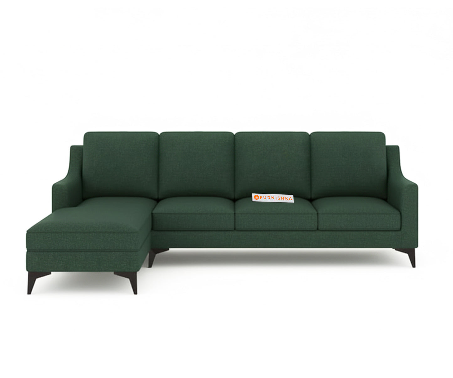 Arrasso 3+LHS Sectional Sofa- Dark Green Pine - Furnishka 