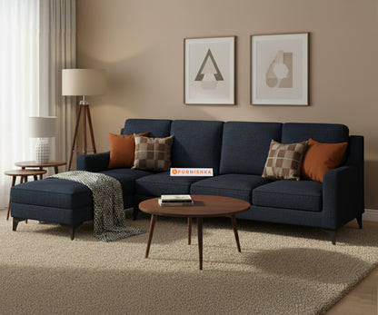 Arrasso 3+LHS Sectional Sofa - Dark Navy Blue - Furnishka 