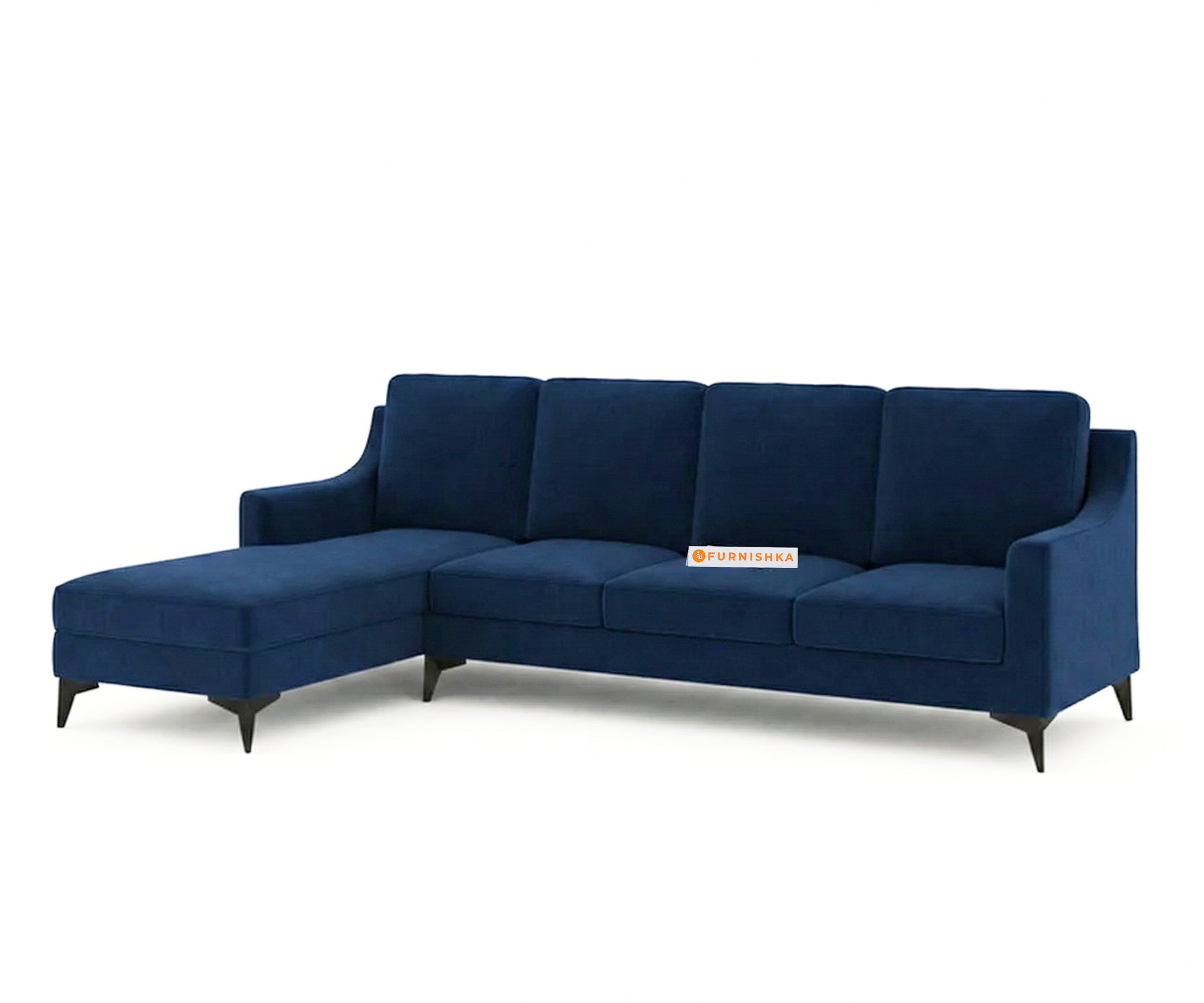 Arrasso 3+LHS Sectional Sofa - Dark Navy Blue - Furnishka 