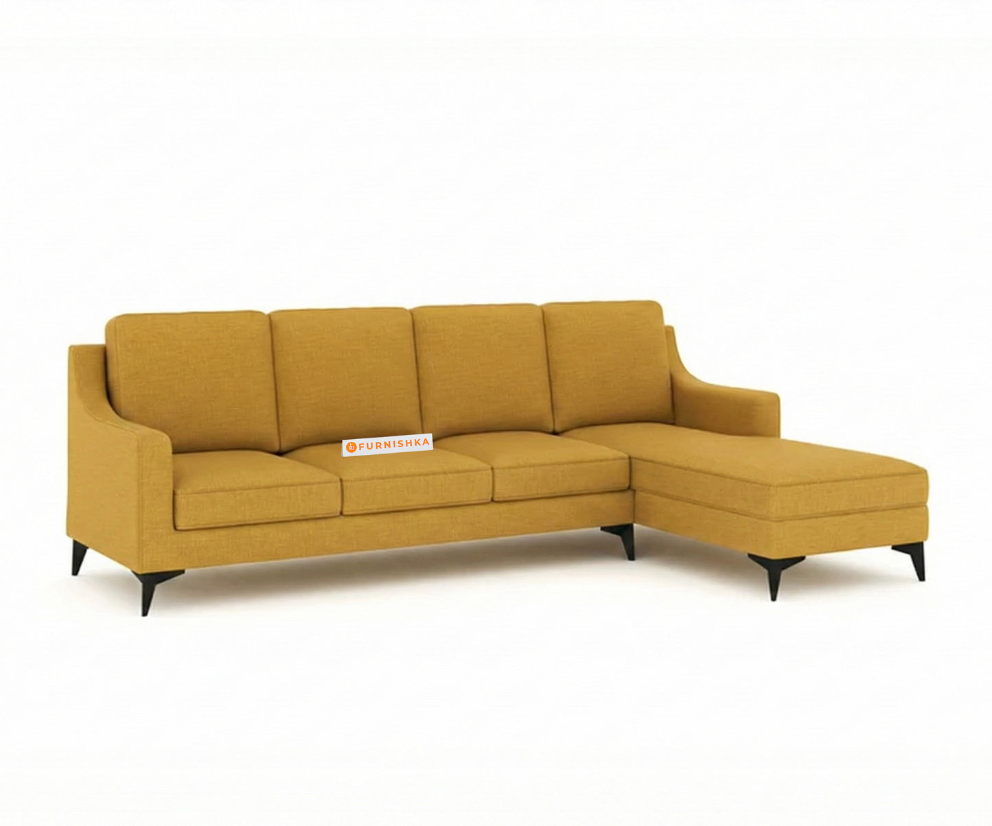 Arrasso 3+RHS L Shape Sofas- Mustard Yellow - Furnishka