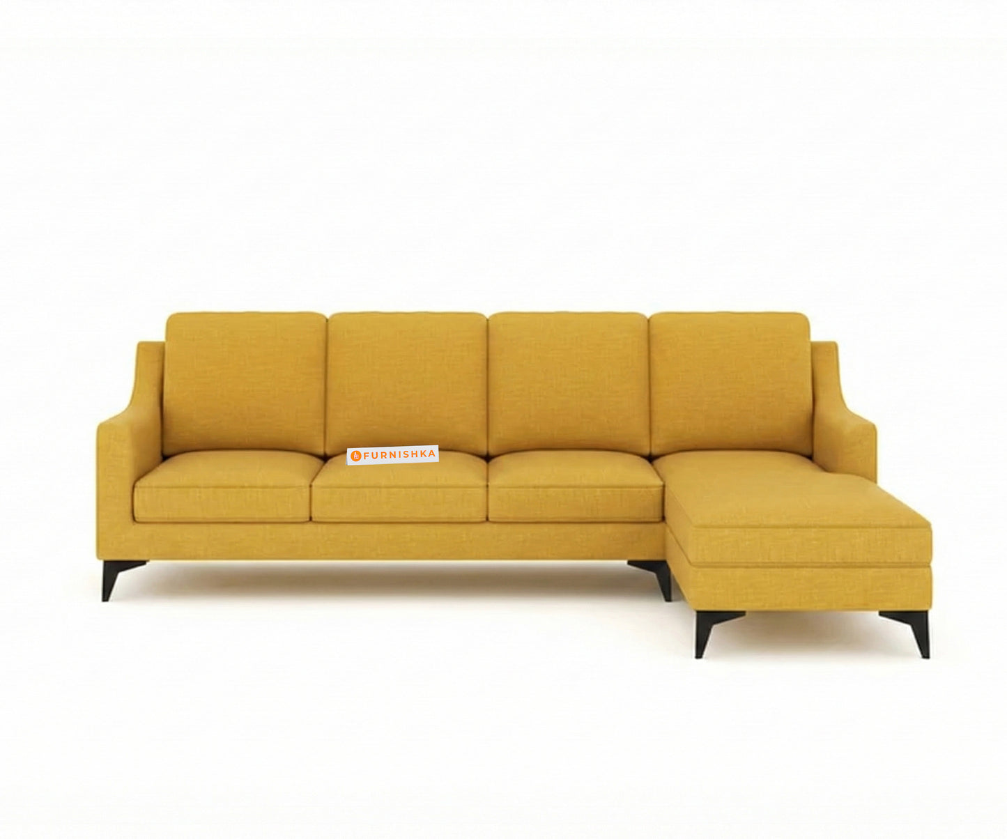 Arrasso 3+RHS L Shape Sofas- Mustard Yellow - Furnishka