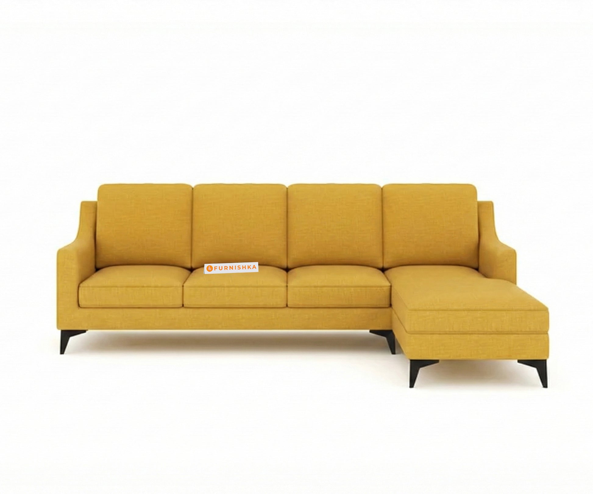 Arrasso 3+RHS L Shape Sofas- Mustard Yellow - Furnishka