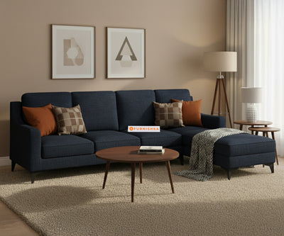 Arrasso 3+RHS Sectional Sofa - Dark Navy Blue