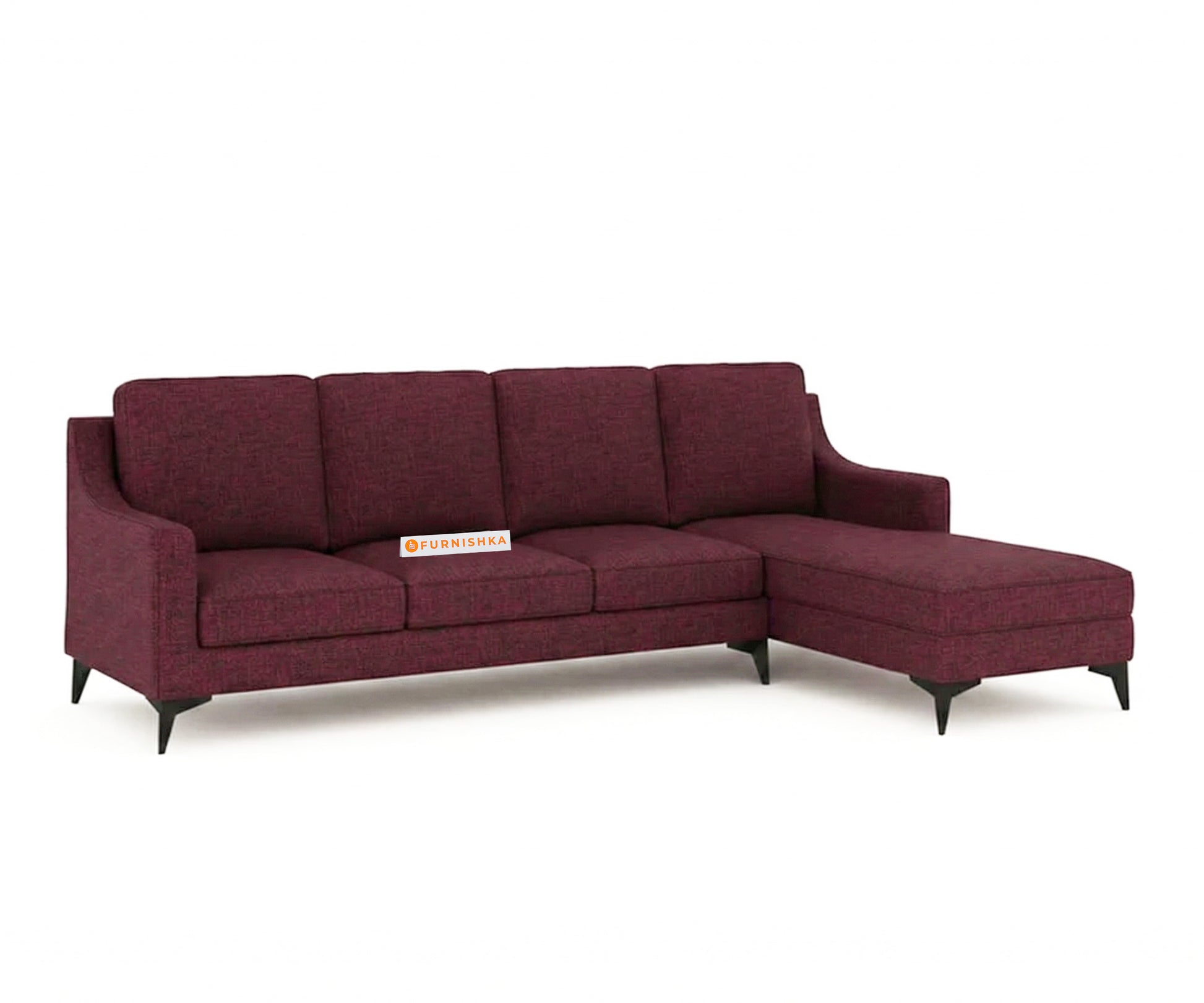 Arrasso 3+RHS Sectional Sofa - Dark Red Wine - Furnishka 