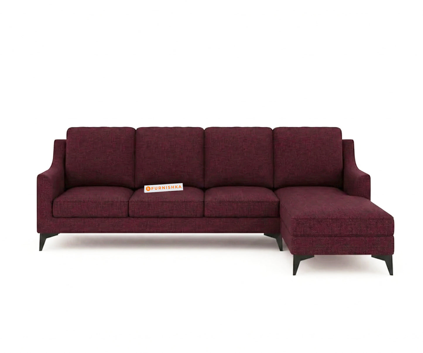 Arrasso 3+RHS Sectional Sofa - Dark Red Wine - Furnishka 