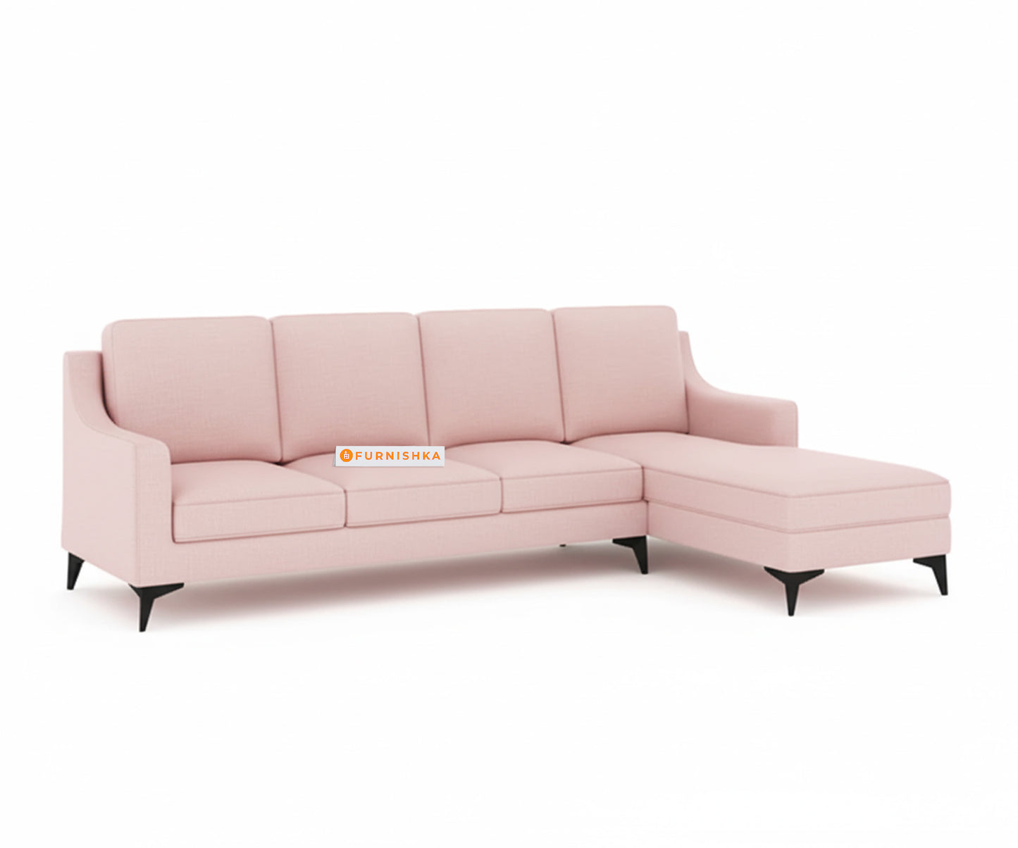 Arrasso 3+RHS Sectional Sofa- Flamingo Pink - Furnishka 