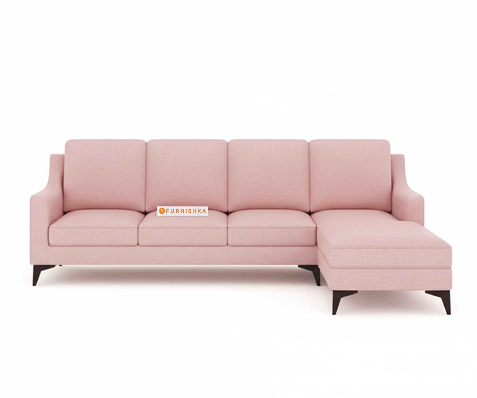 Arrasso 3+RHS Sectional Sofa- Flamingo Pink - Furnishka 