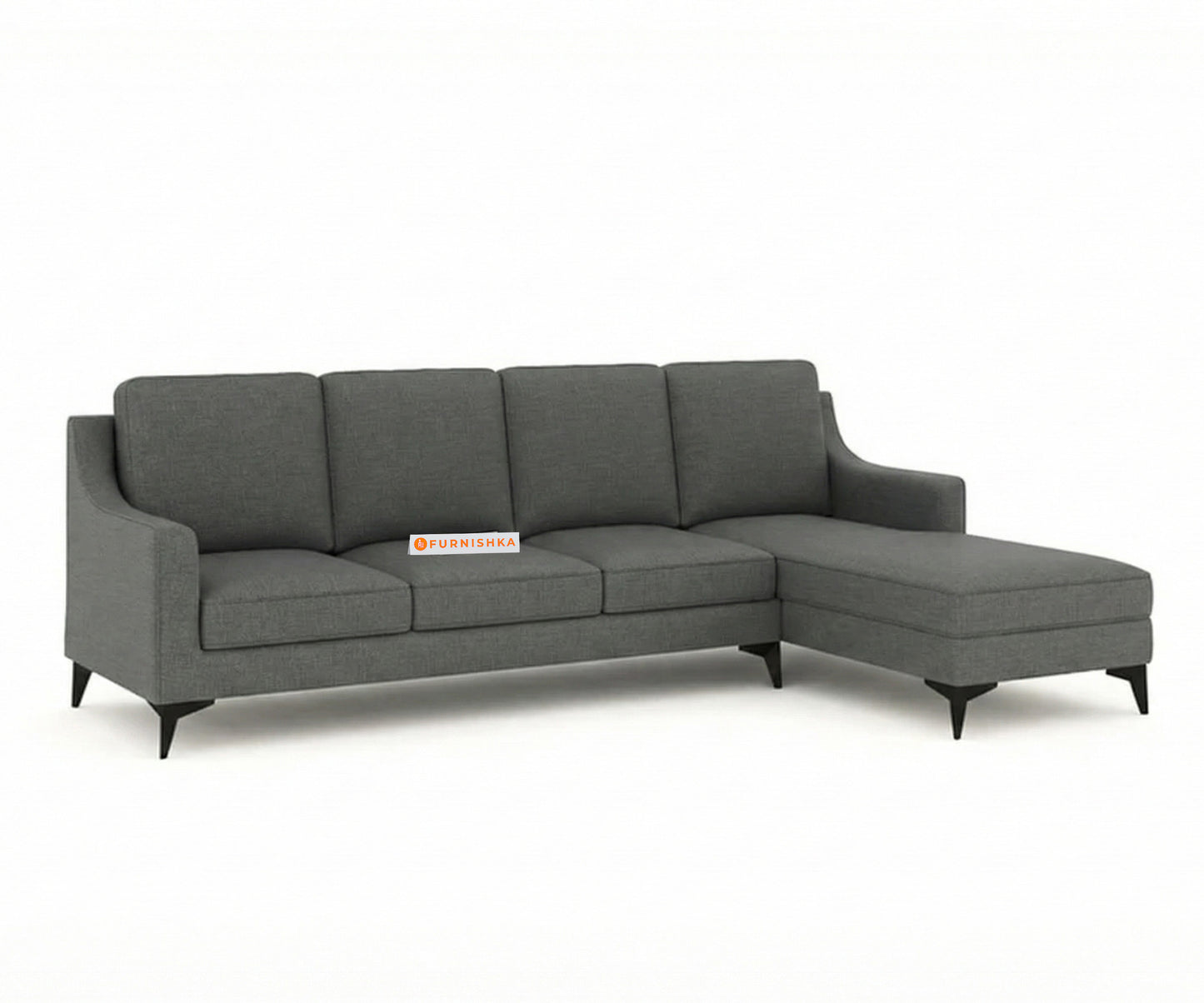 Arrasso 3+RHS Sectional Sofa- Trout- Space Grey - Furnishka 