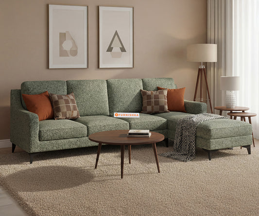 Arrasso 3 Seater L Shape Sofas with Anthology Fabric Green-RHS - Furnishka