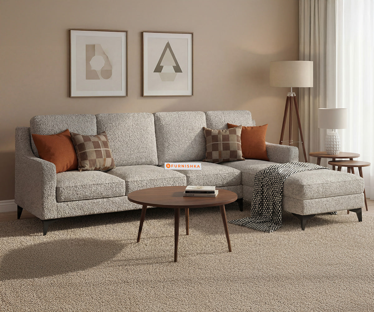 Arrasso 3 Seater L Shape Sofas with Anthology Fabric Grey-RHS - Furnishka