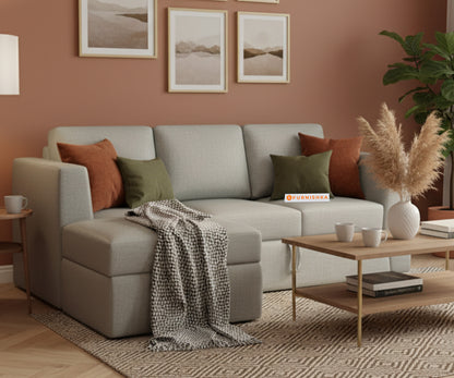 Arrasso Sofa 2+L LHS Sofa cum Bed  -Light Beige - Furnishka 