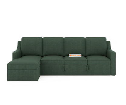 Arrasso Sofa 3+L LHS Sofa cum Bed  - Dark Green Pine - Furnishka 