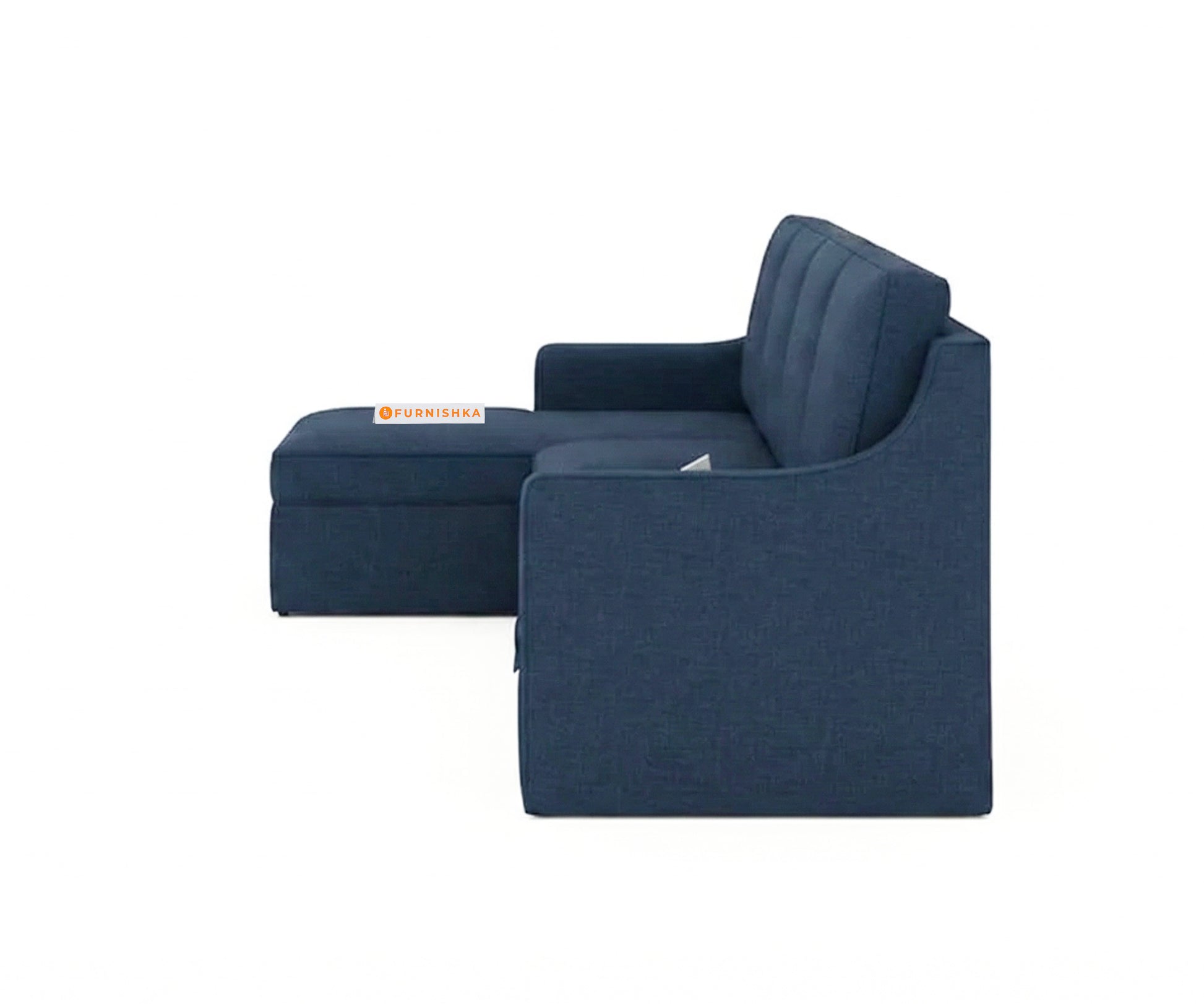 Arrasso Sofa 3+L LHS Sofa cum Bed  - Dark Navy Blue - Furnishka 