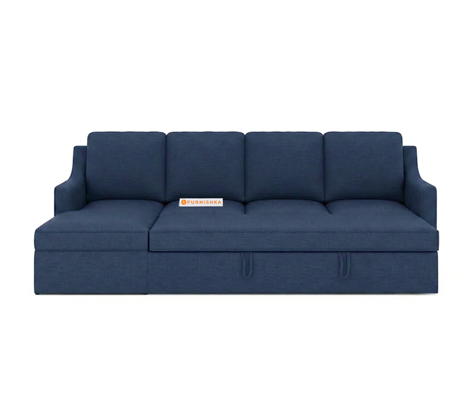 Arrasso Sofa 3+L LHS Sofa cum Bed  - Dark Navy Blue - Furnishka 
